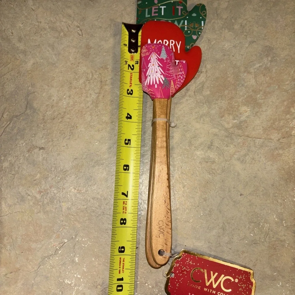 CWC Cook With Color Three-Piece Christmas Spatula Set WAHLP24 NEW